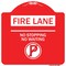 Signmission Fire Lane-No Parking No Waiting W/ No Parking, Red & White Aluminum Sign, 18" x 18", RW-1818-24003 A-DES-RW-1818-24003 - alternate 1